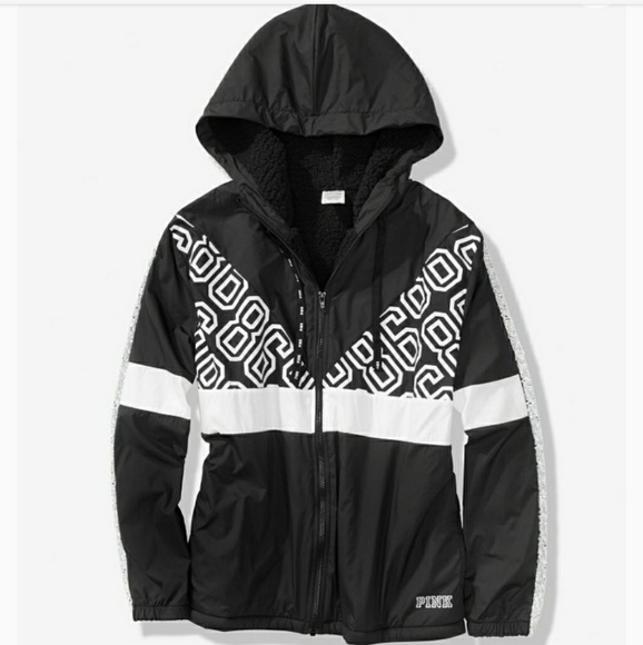 PINK Victoria's Secret Jackets & Blazers - PINK VS SEQUINS SHERPA LINED ANORAK JACKET